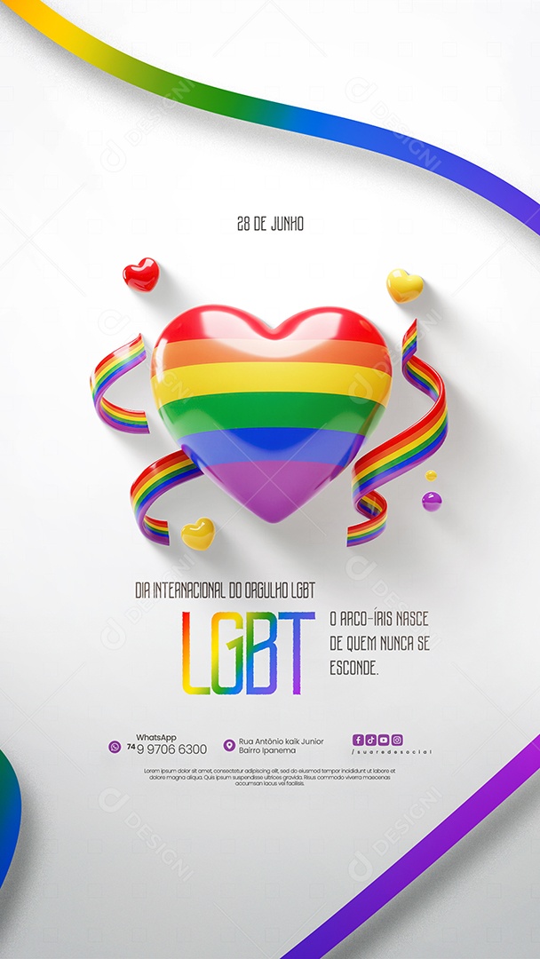 Story Dia Internacional do Orgulho LGBT Social Media PSD Editável