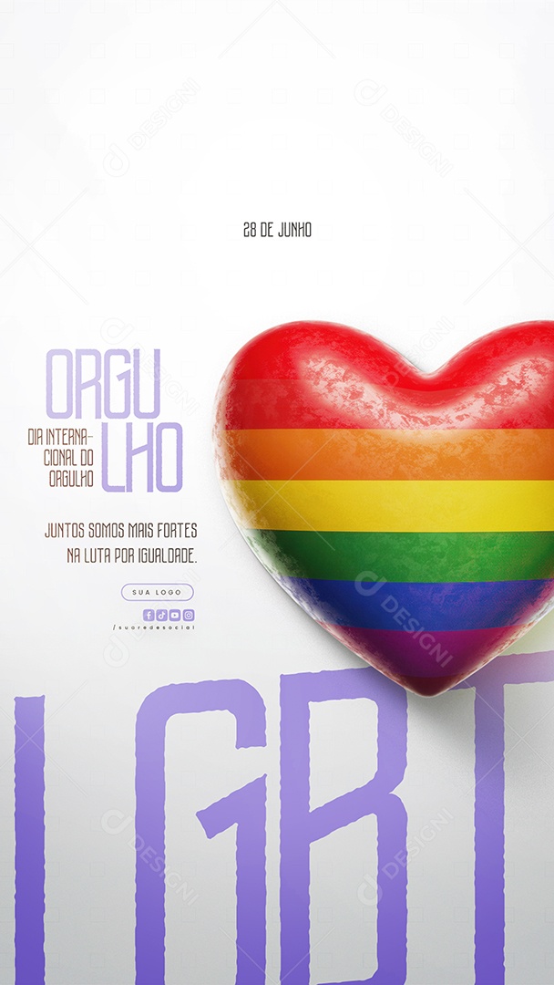 Story Dia Internacional do Orgulho LGBT Social Media PSD Editável