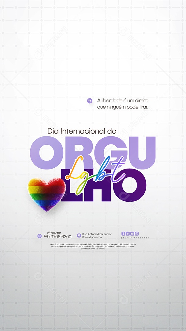 Story Dia Internacional do Orgulho LGBT Social Media PSD Editável