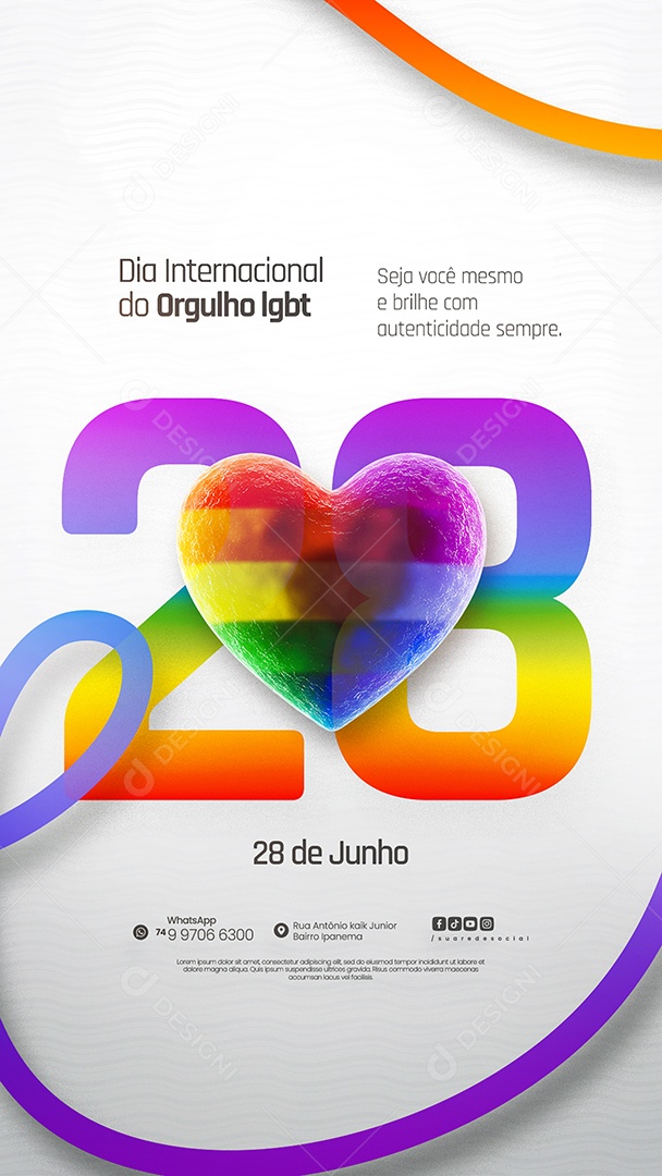 Story Dia Internacional do Orgulho LGBT Social Media PSD Editável