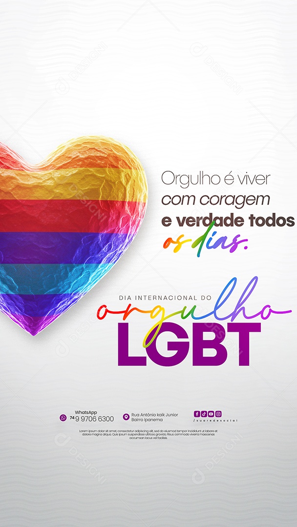 Story Dia Internacional do Orgulho LGBT Social Media PSD Editável