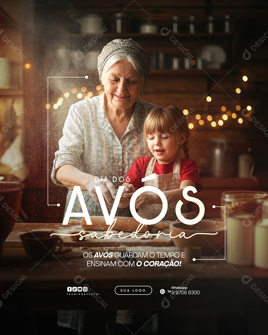 Dia dos Avós Sabedoria Social Media PSD Editável