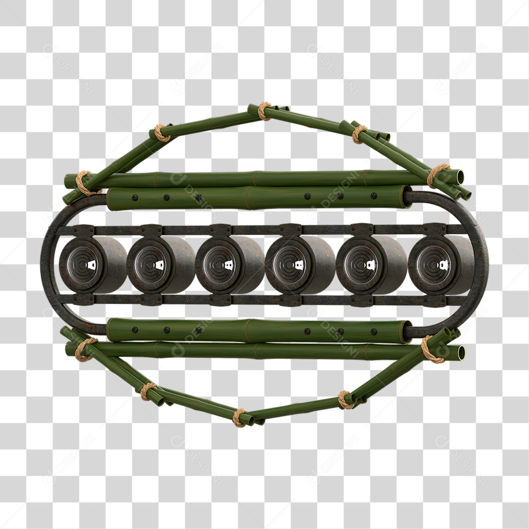 Painel de Bambu Verde com Refletor PNG Transparente