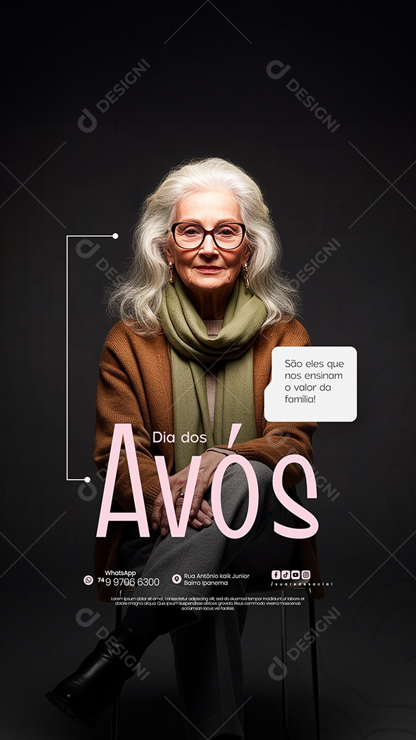 Story Dia dos Avós Social Media PSD Editável