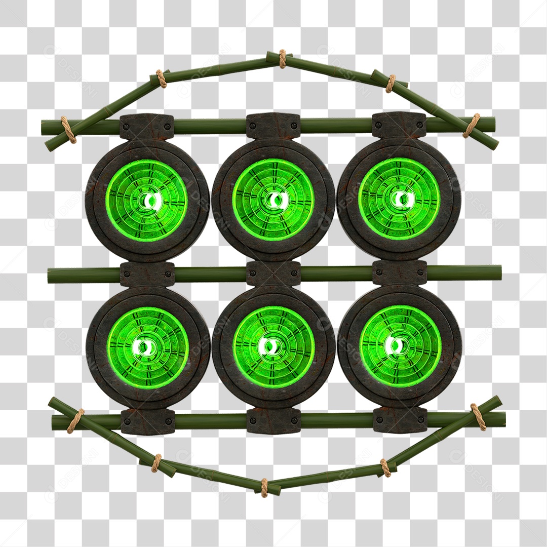 Painel de Bambu com Refletor PNG Transparente