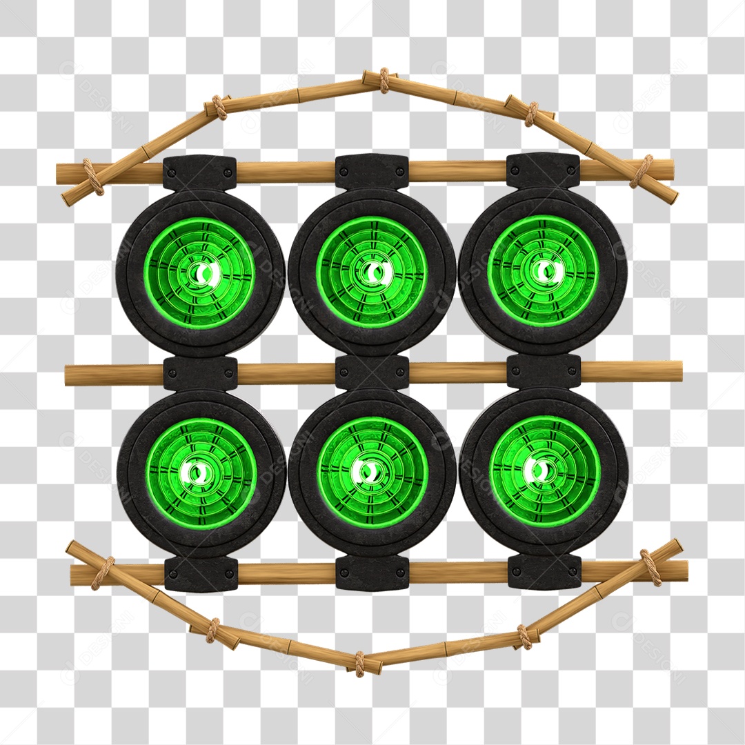 Painel de Bambu com Refletor PNG Transparente