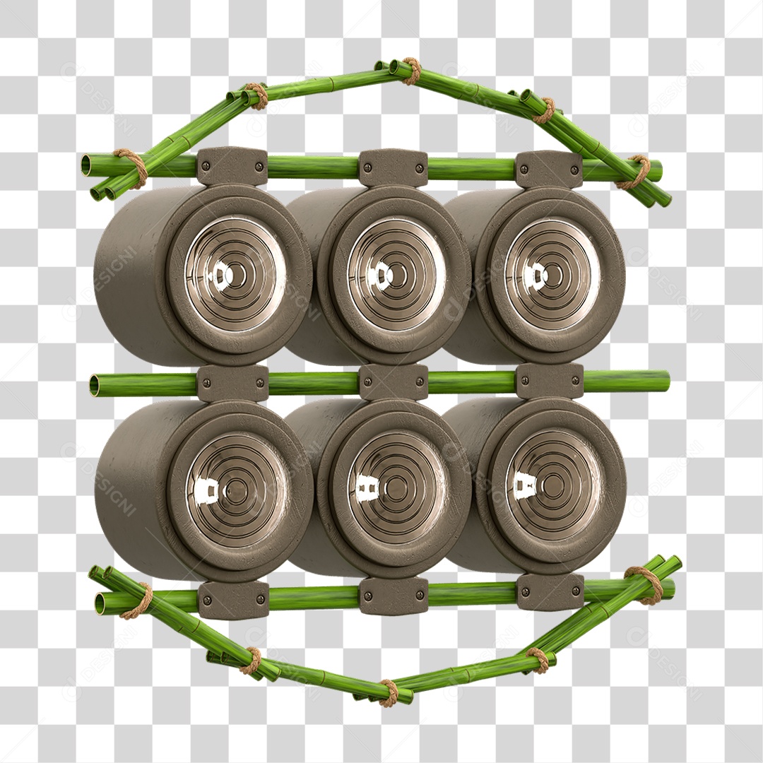 Painel de Bambu com Refletor PNG Transparente