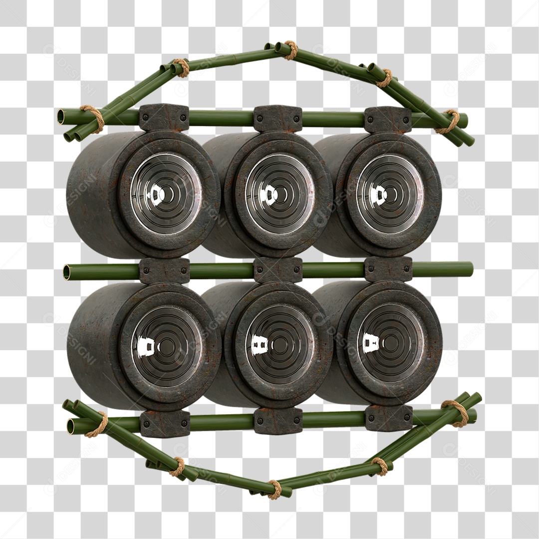 Painel de Bambu Verde com Refletor PNG Transparente