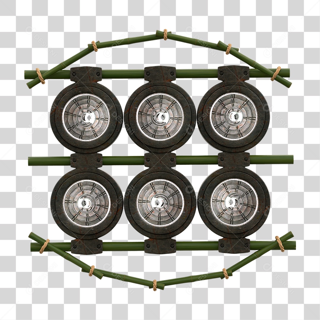 Painel de Bambu com Refletor PNG Transparente