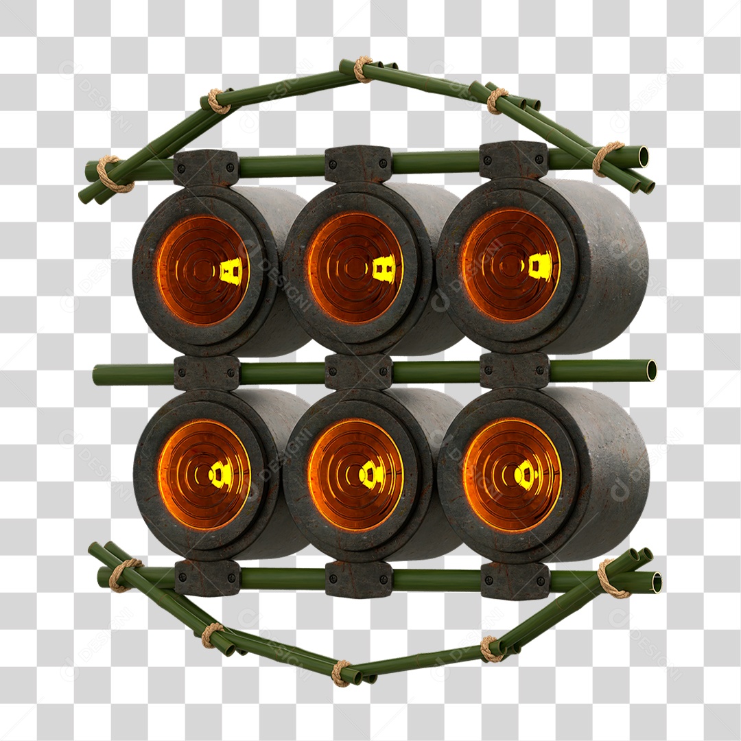 Painel de Bambu com Refletor PNG Transparente