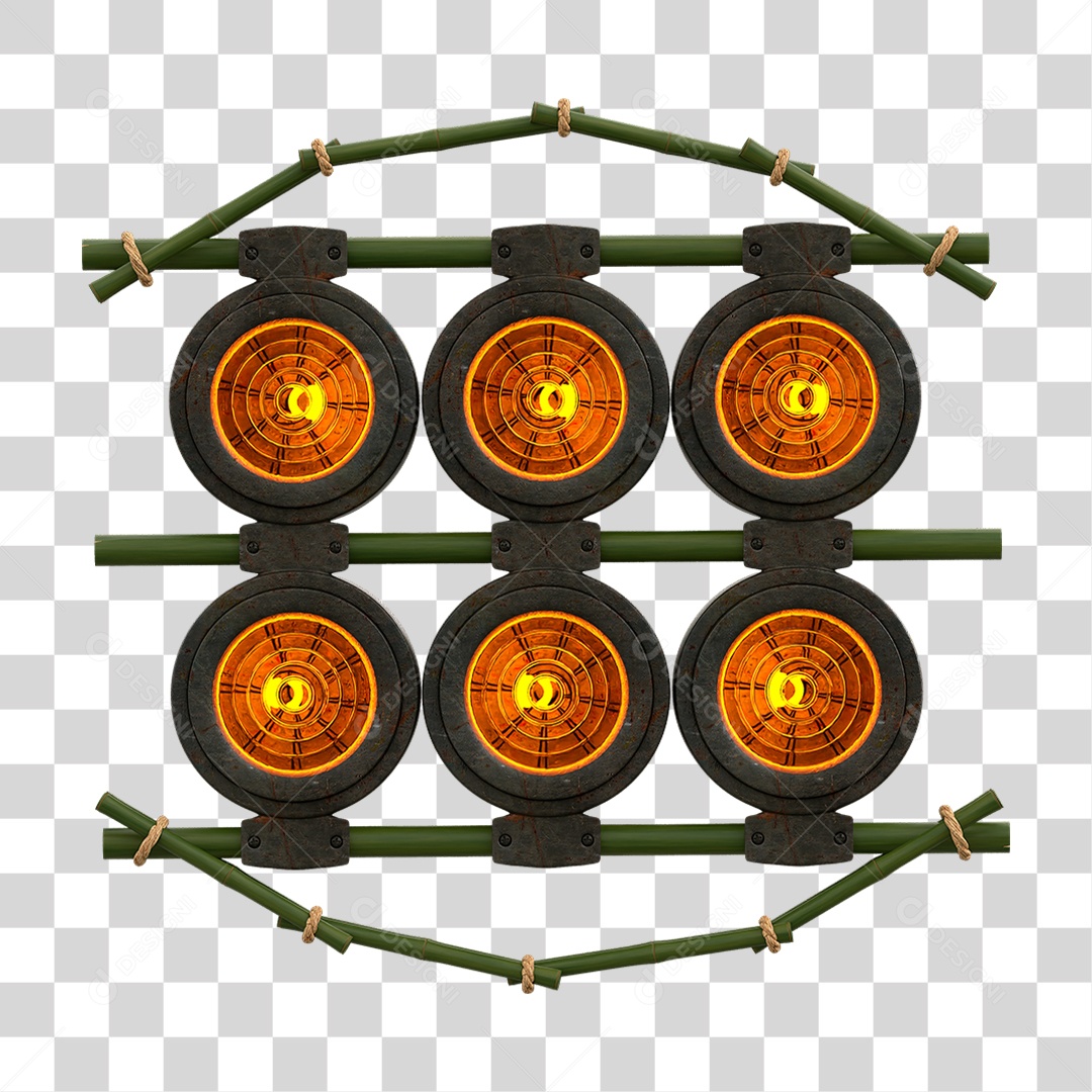 Painel de Bambu com Refletor PNG Transparente