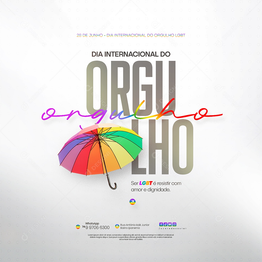 Dia Internacional do Orgulho LGBT Social Media PSD Editável