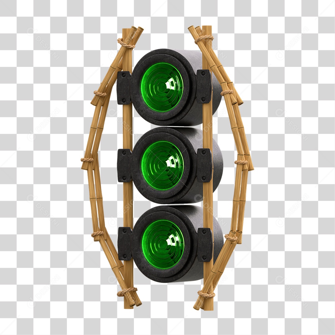 Painel de Bambu com Refletor PNG Transparente