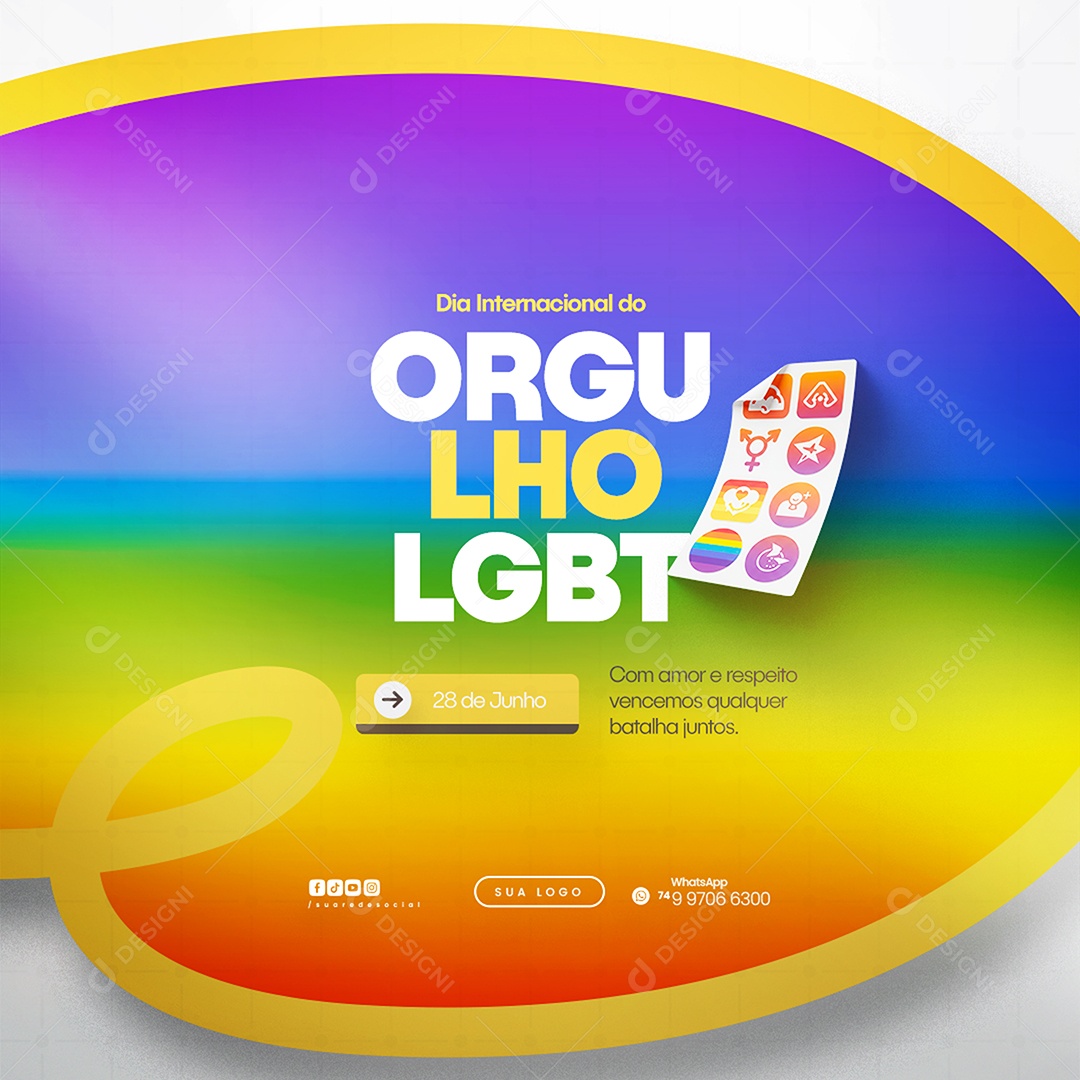 Dia Internacional do Orgulho LGBT Social Media PSD Editável