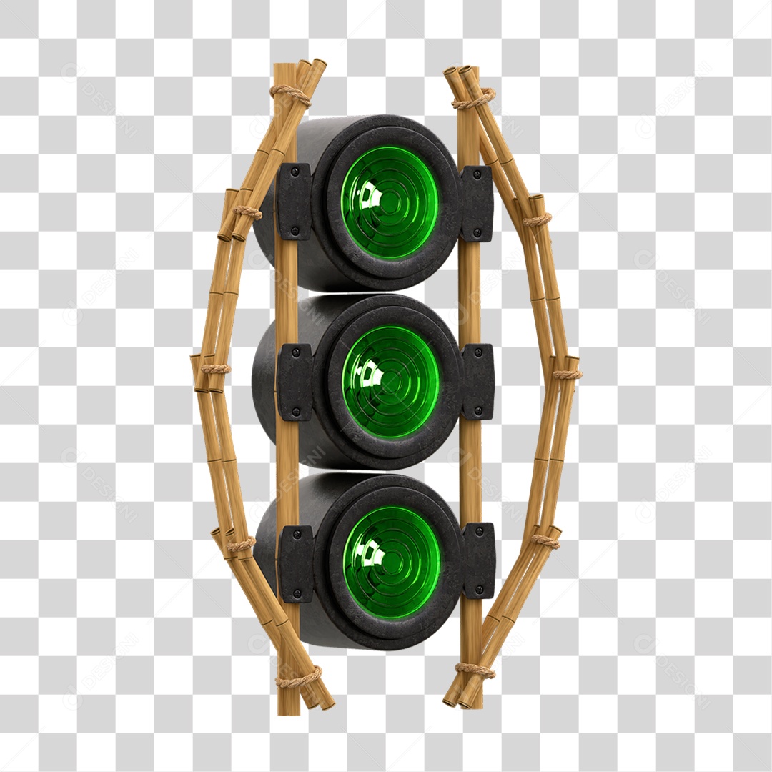 Painel de Bambu com Refletor PNG Transparente