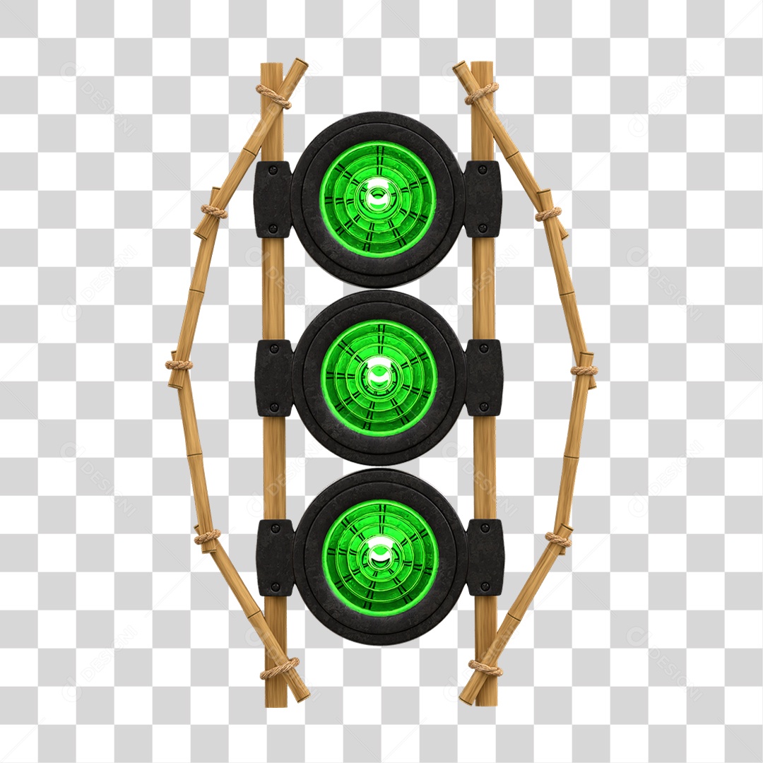 Painel de Bambu com Refletor PNG Transparente