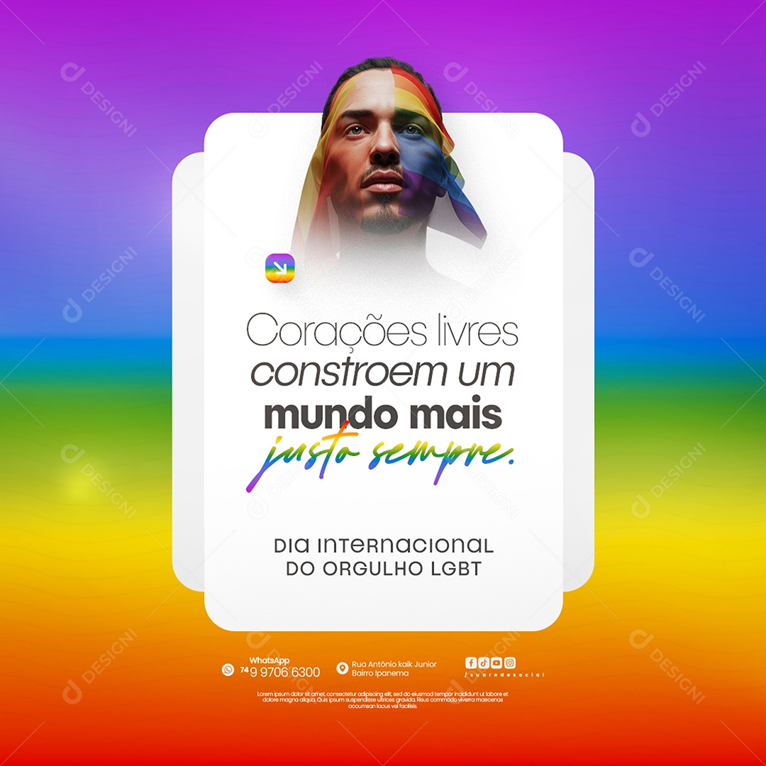 Dia Internacional do Orgulho LGBT Social Media PSD Editável