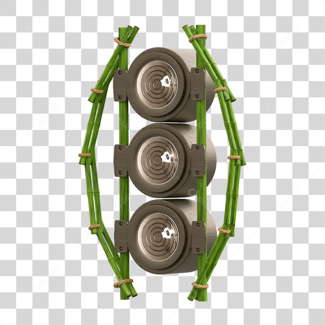 Painel de Bambu com Refletor PNG Transparente