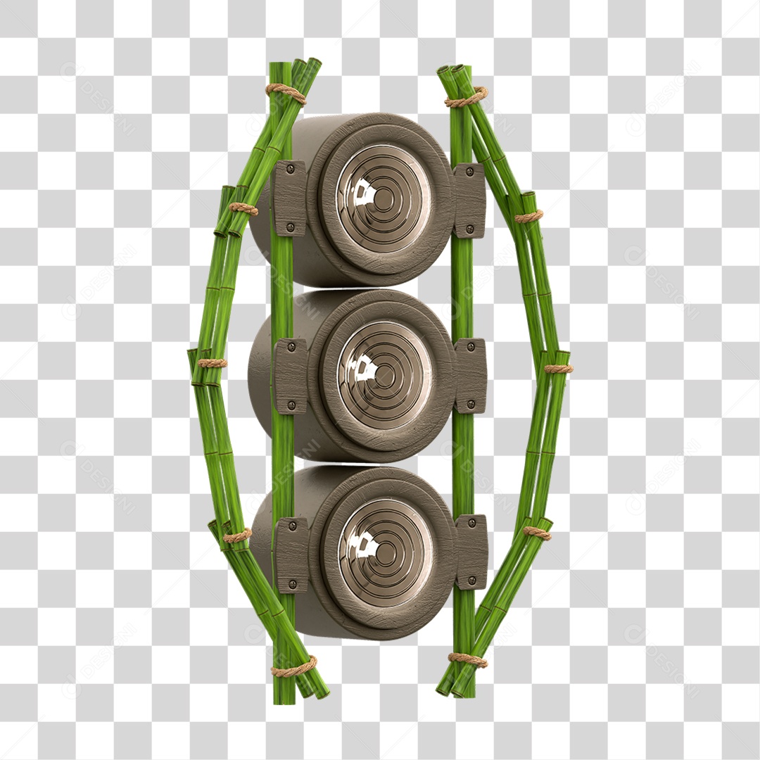 Painel de Bambu com Refletor PNG Transparente