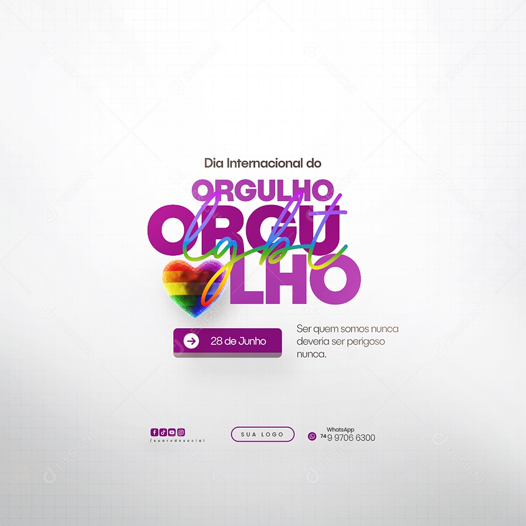 Dia Internacional do Orgulho LGBT Social Media PSD Editável