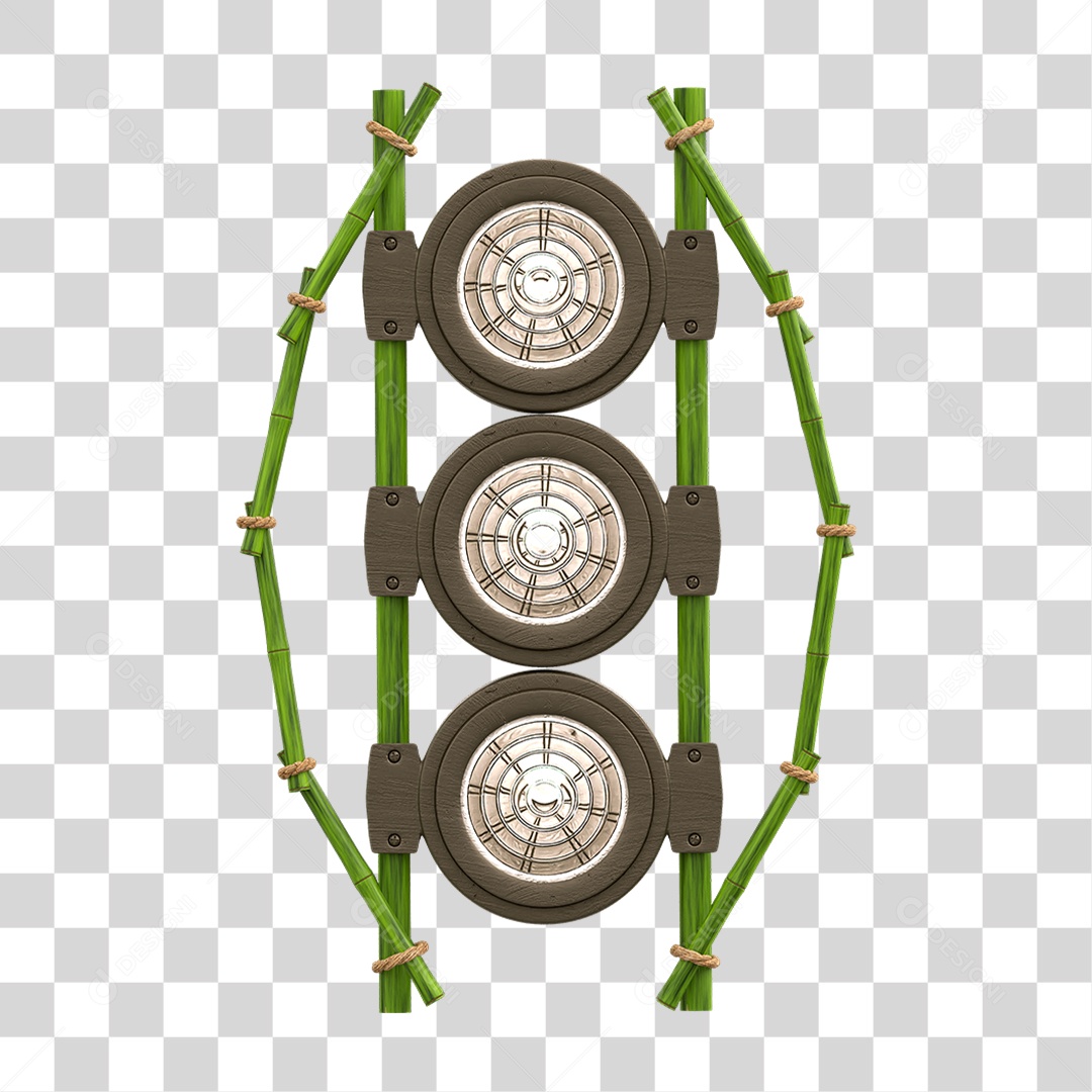 Painel de Bambu com Refletor PNG Transparente