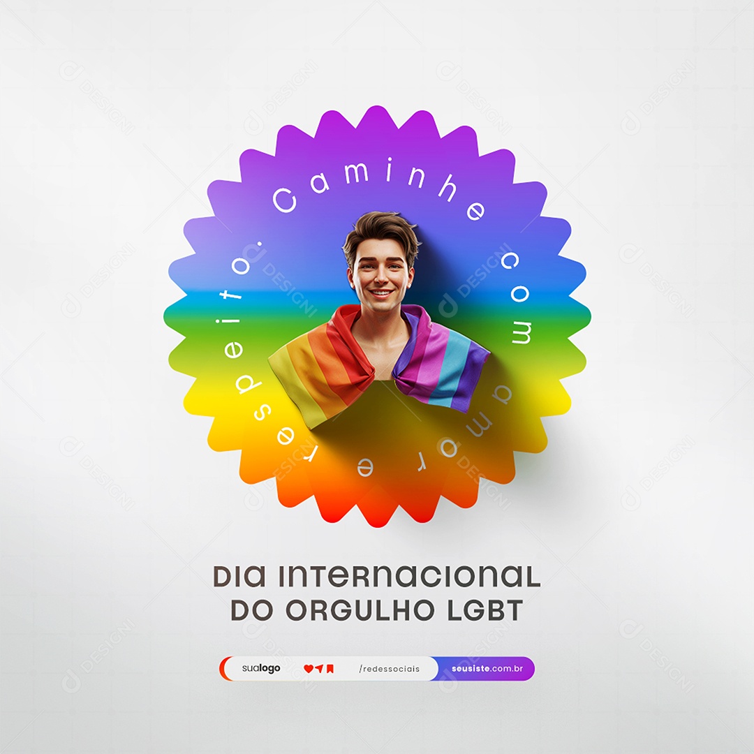 Dia Internacional do Orgulho LGBT Social Media PSD Editável