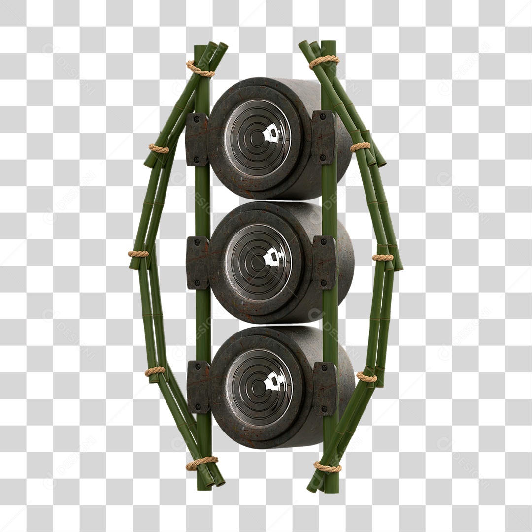 Painel de Bambu com Refletor PNG Transparente