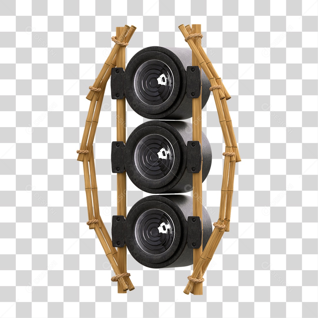 Painel de Bambu com Refletor PNG Transparente