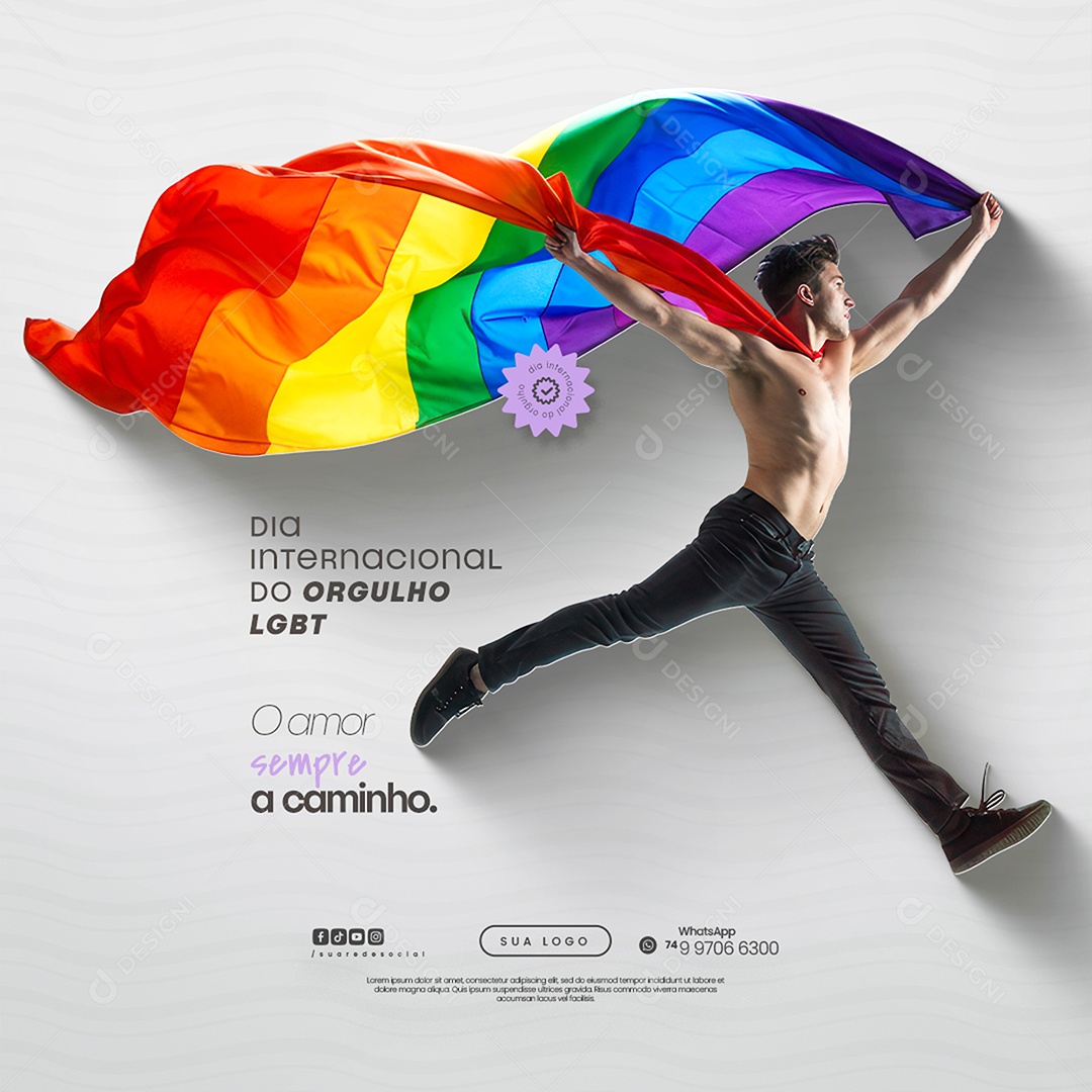 Dia Internacional do Orgulho LGBT Social Media PSD Editável