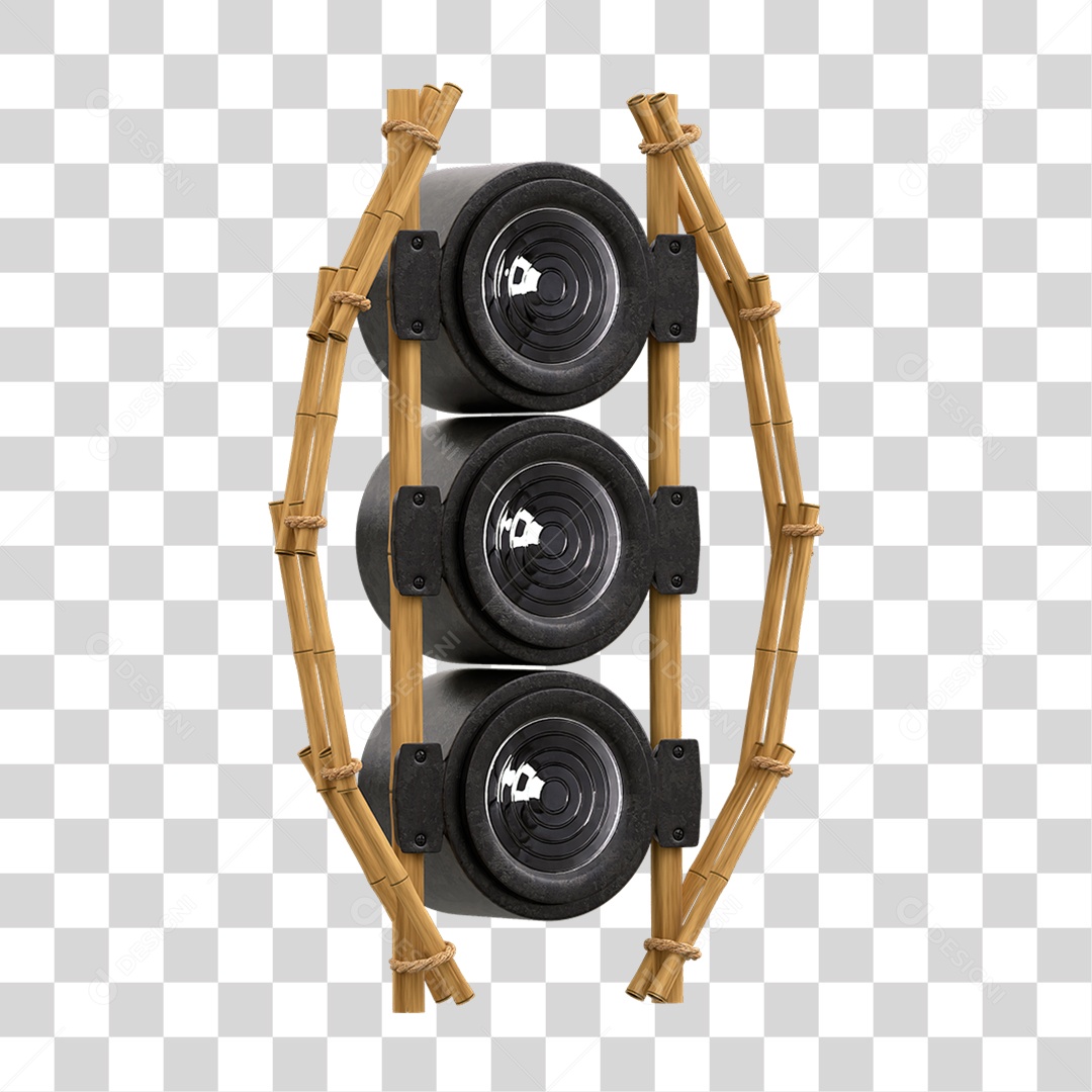 Painel de Bambu com Refletor PNG Transparente