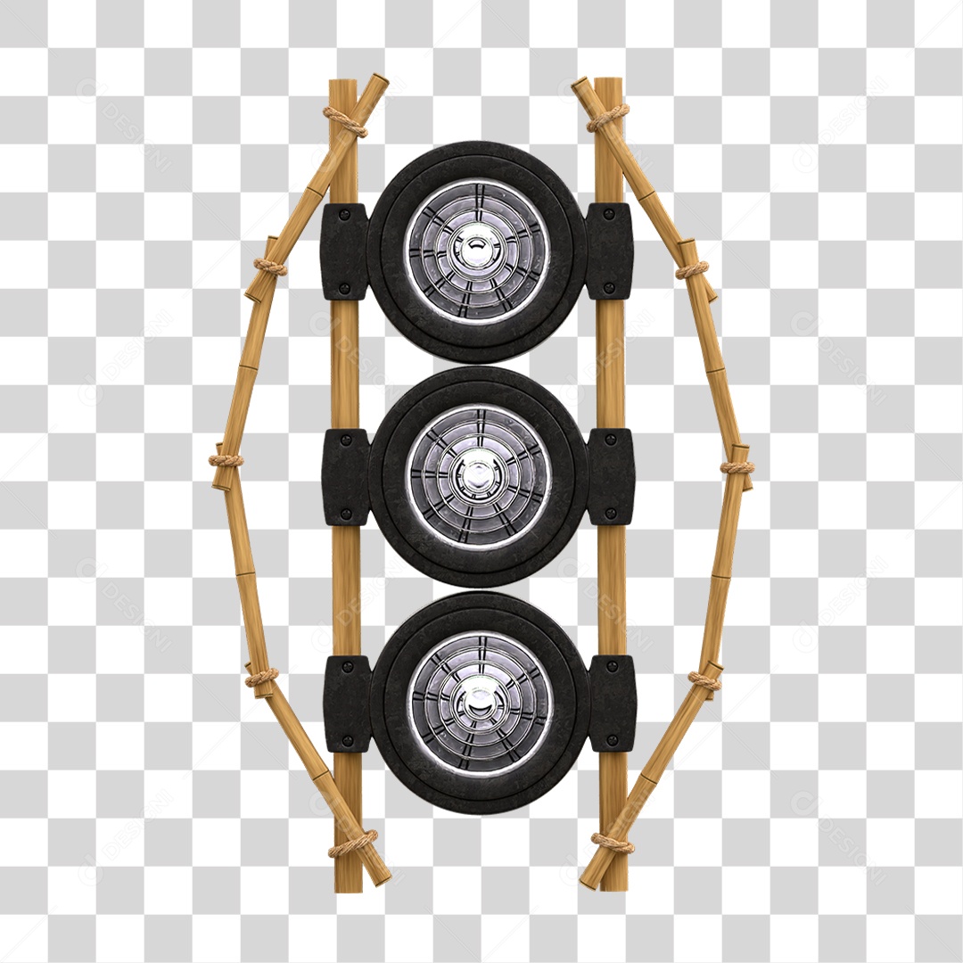 Painel de Bambu com Refletor PNG Transparente