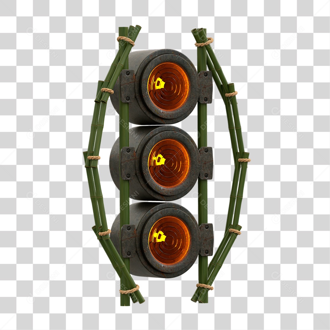 Painel de Bambu com Refletor PNG Transparente