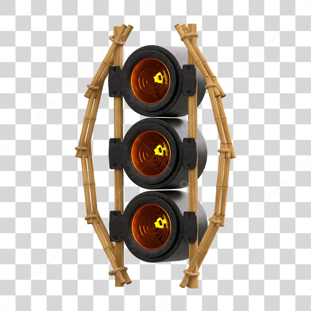 Painel de Bambu com Refletor PNG Transparente