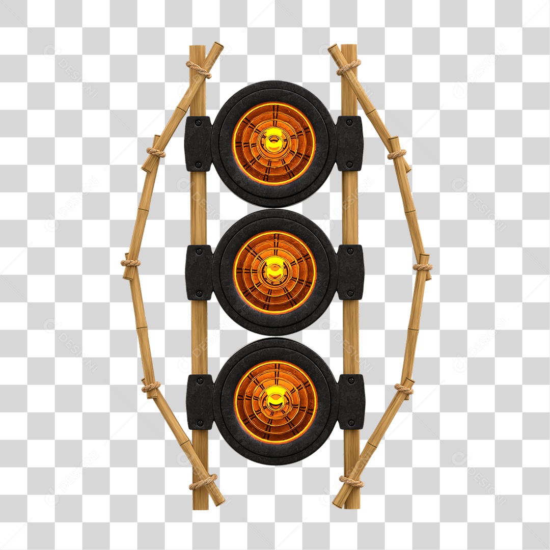 Painel de Bambu com Refletor PNG Transparente