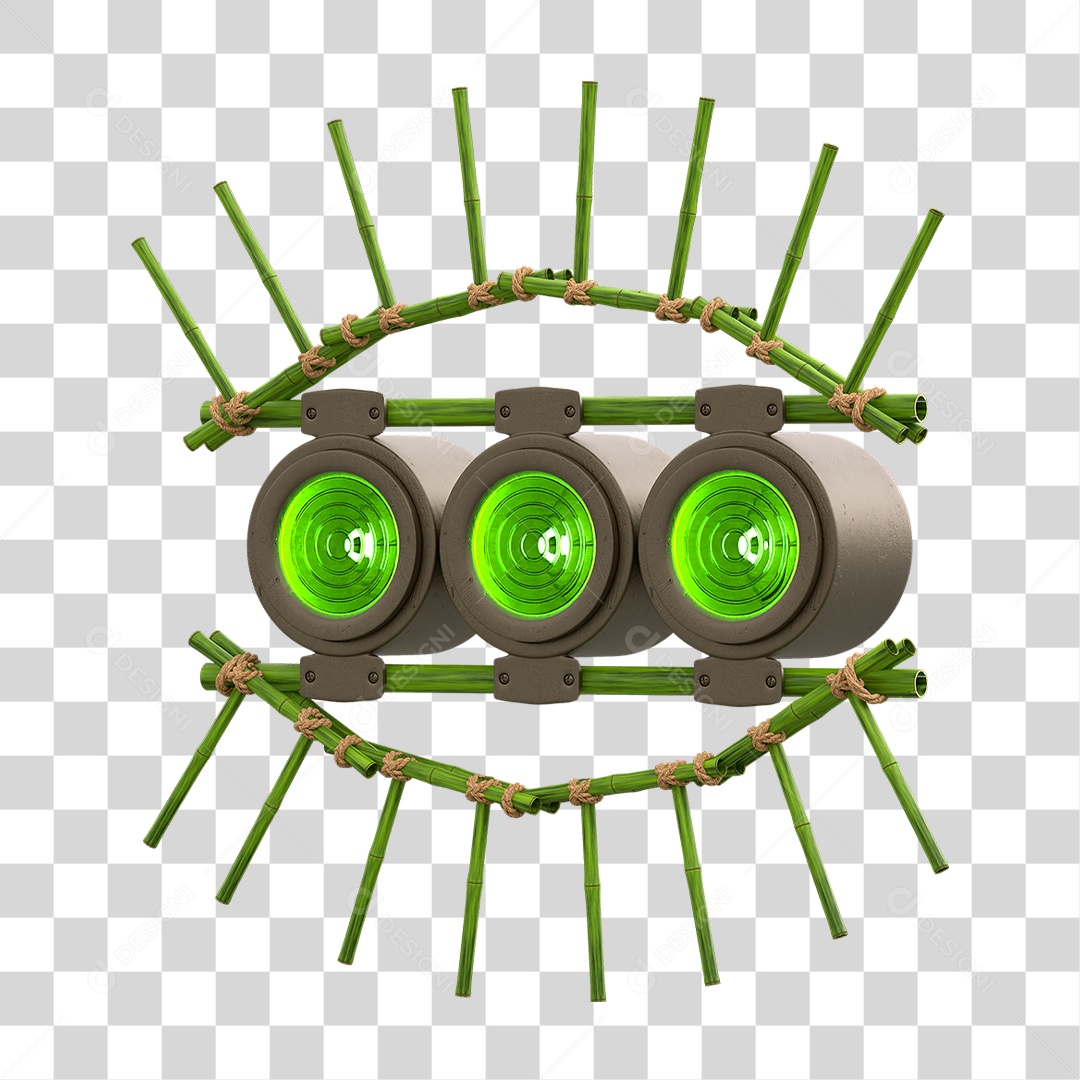 Painel de Bambu com Refletor PNG Transparente