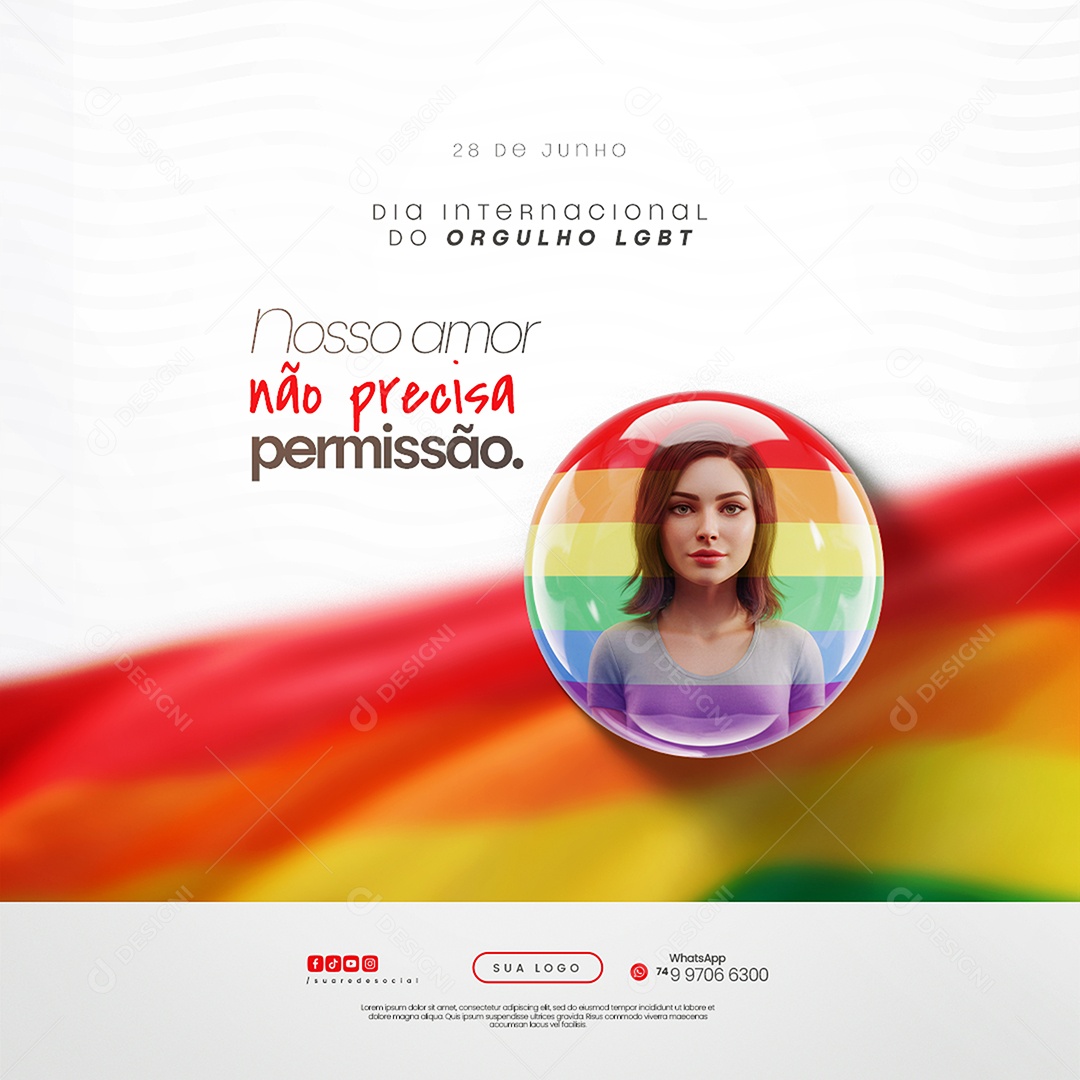 Dia Internacional do Orgulho LGBT Social Media PSD Editável