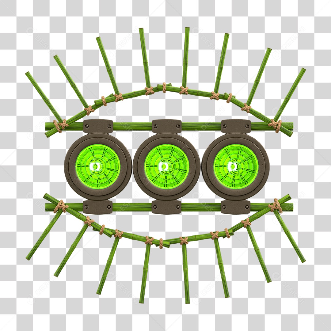 Painel de Bambu com Refletor PNG Transparente