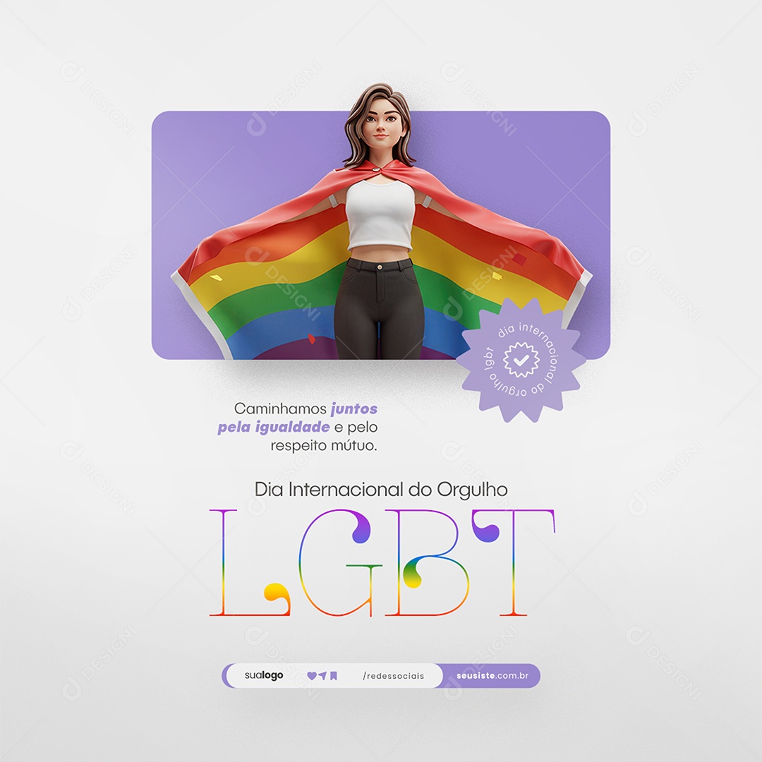 Dia Internacional do Orgulho LGBT Social Media PSD Editável
