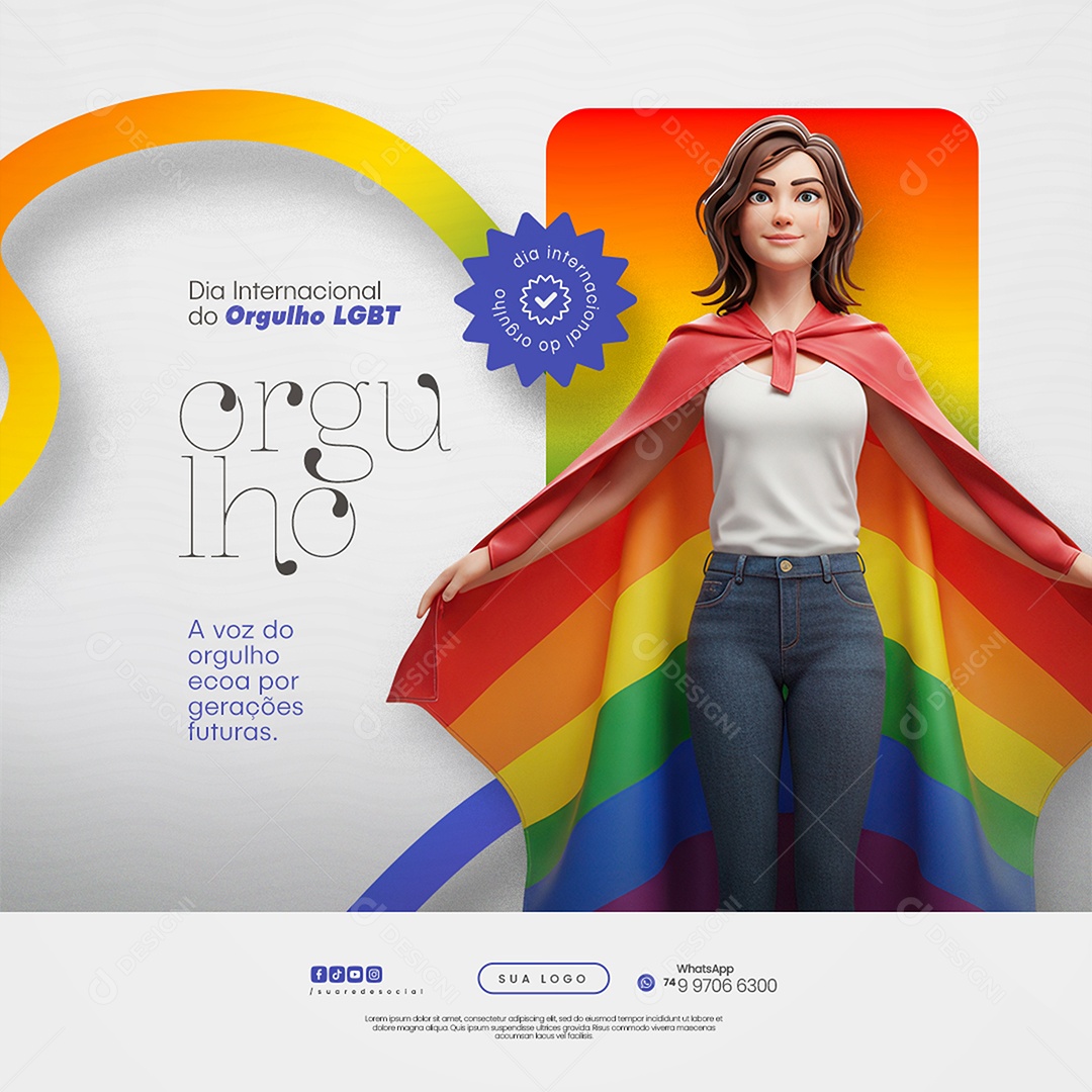 Dia Internacional do Orgulho LGBT Social Media PSD Editável