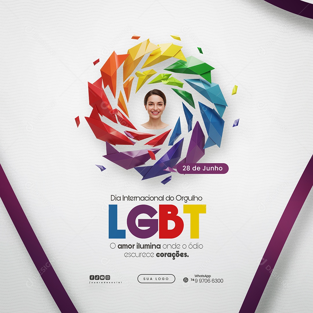 Dia Internacional do Orgulho LGBT Social Media PSD Editável