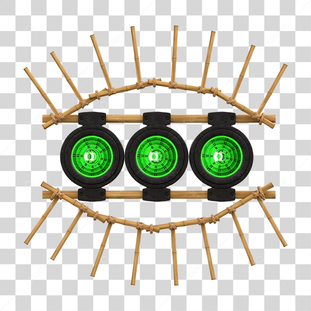 Painel de Bambu com Refletor PNG Transparente