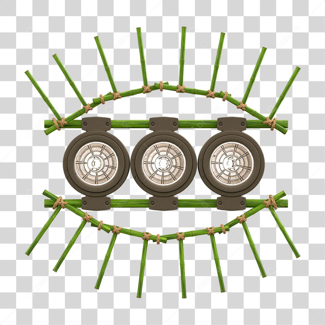 Painel de Bambu com Refletor PNG Transparente