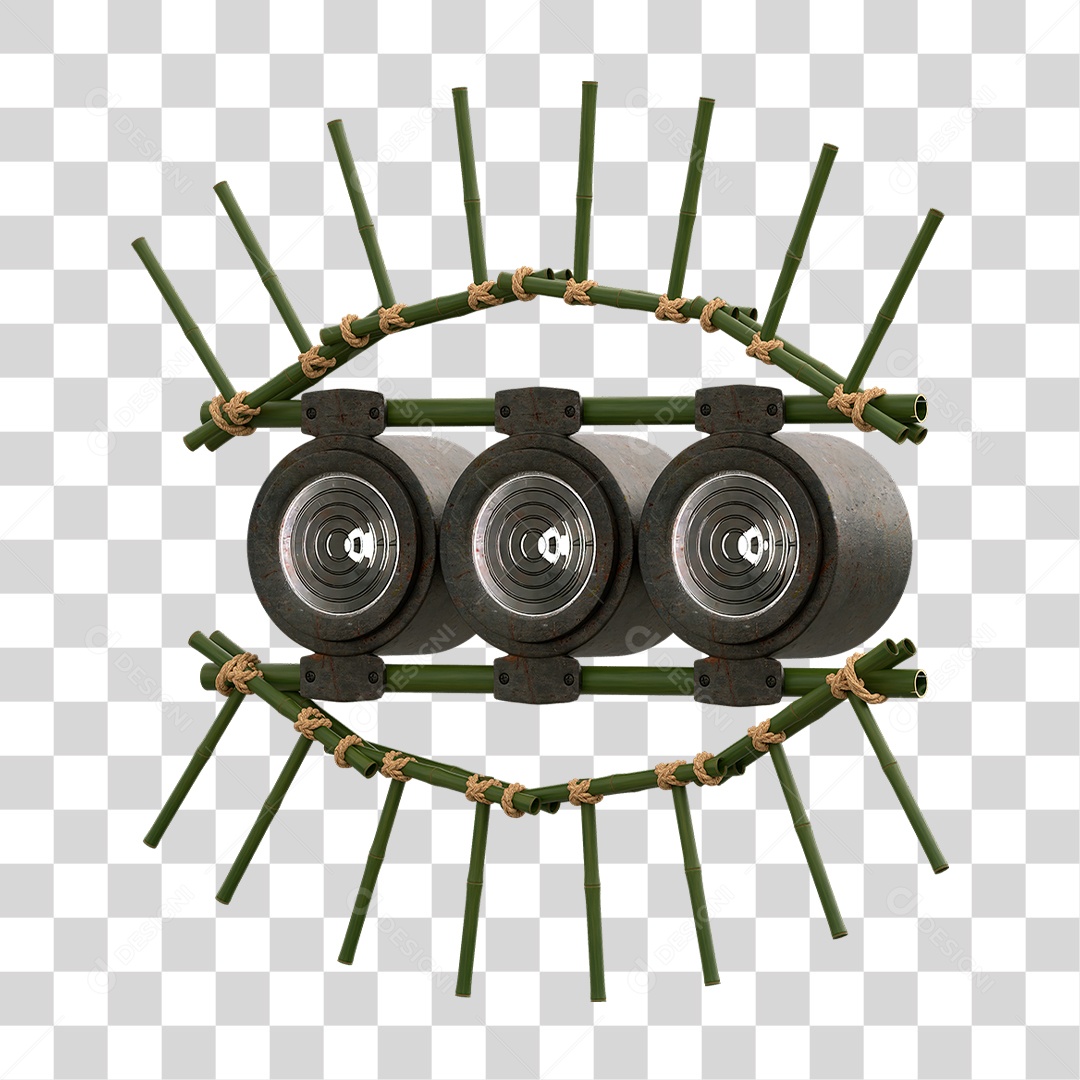 Painel de Bambu com Refletor PNG Transparente