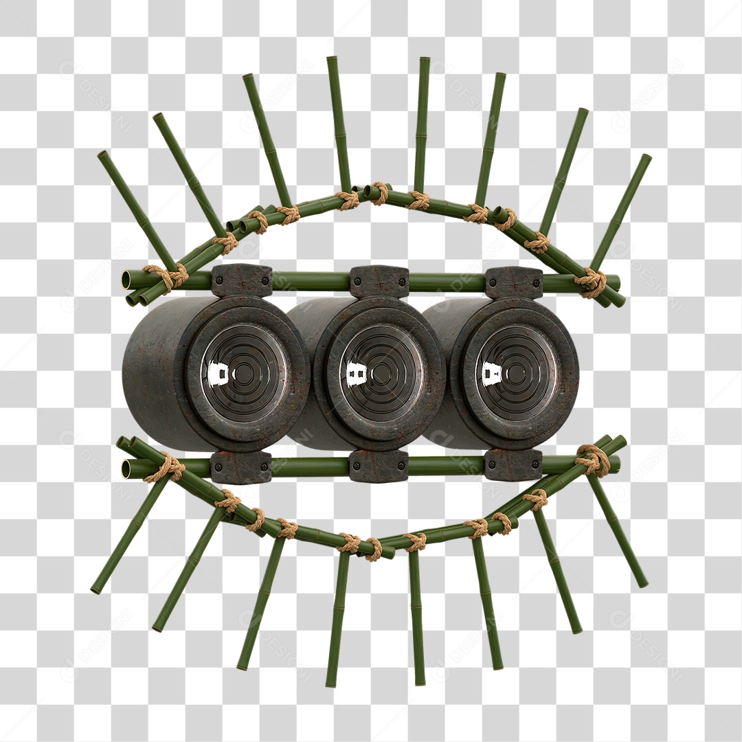 Painel de Bambu com Refletor PNG Transparente