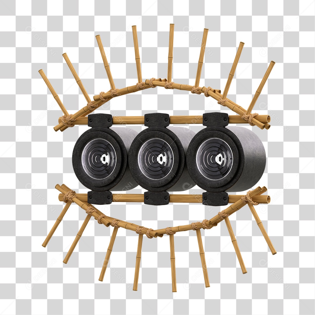 Painel de Bambu com Refletor PNG Transparente