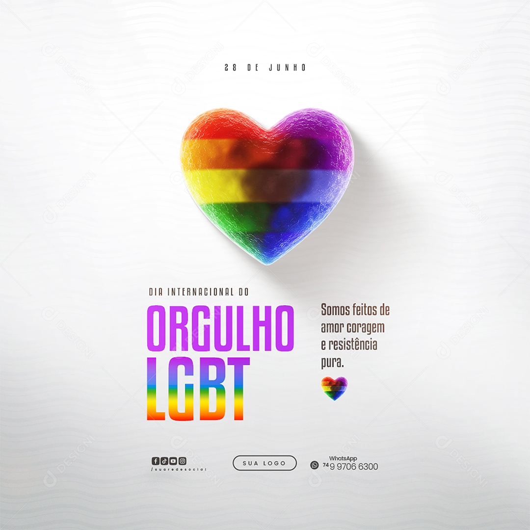 Dia Internacional do Orgulho LGBT Social Media PSD Editável