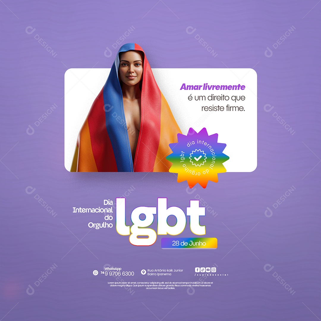 Dia Internacional do Orgulho LGBT Social Media PSD Editável