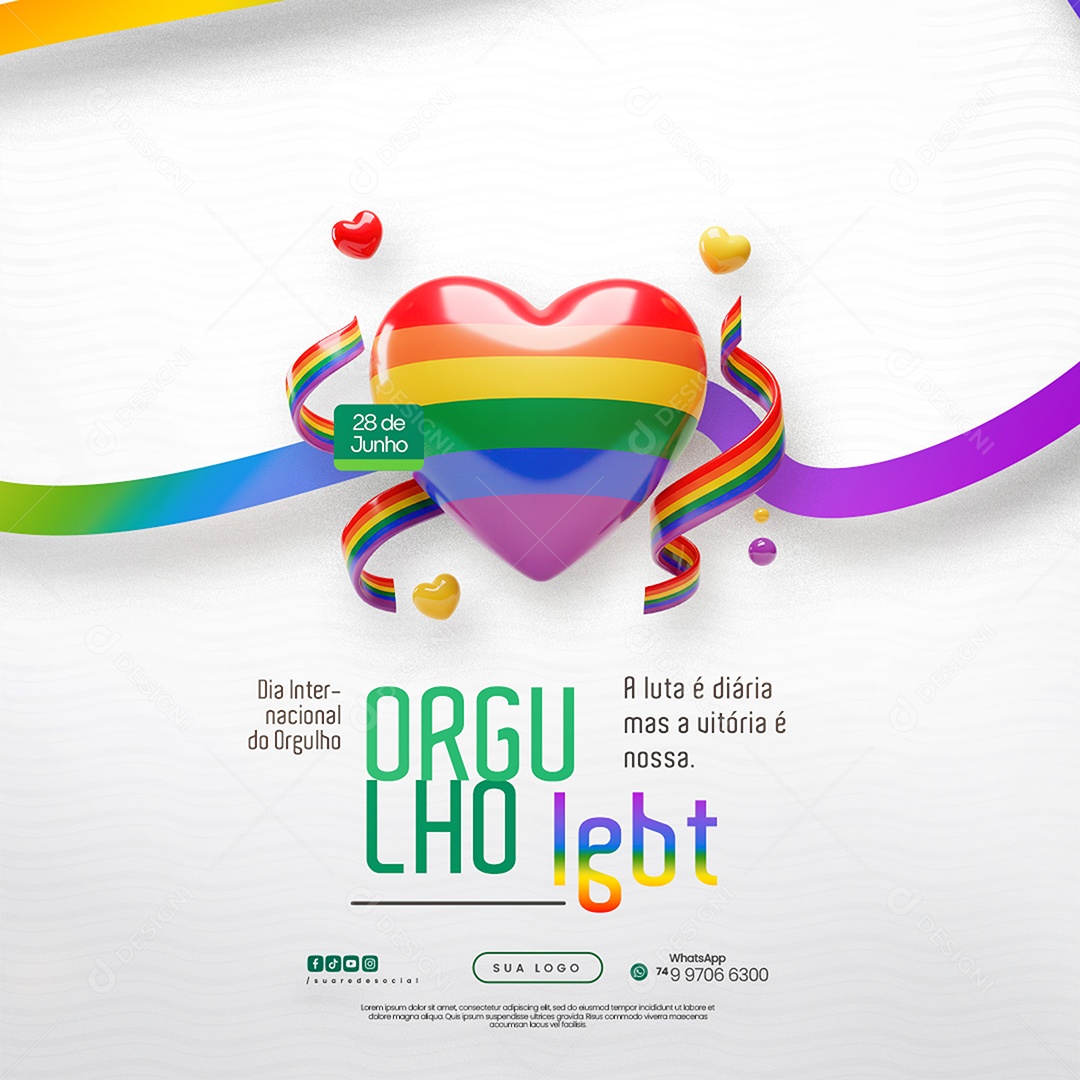Dia Internacional do Orgulho LGBT Social Media PSD Editável