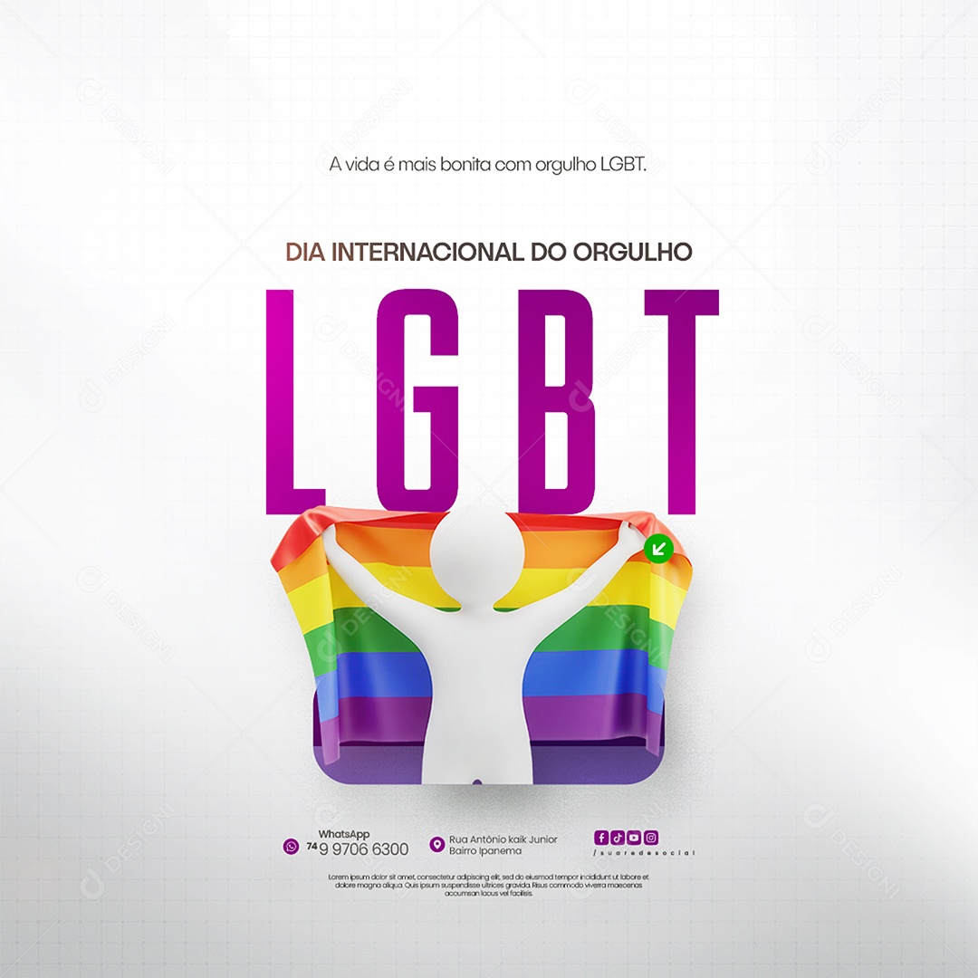 Dia Internacional do Orgulho LGBT Social Media PSD Editável