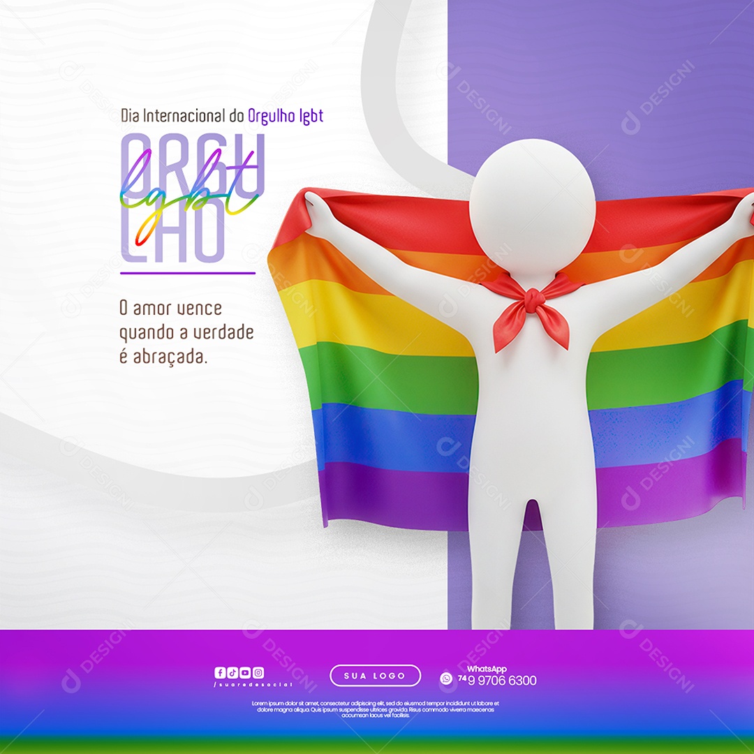 Dia Internacional do Orgulho LGBT Social Media PSD Editável